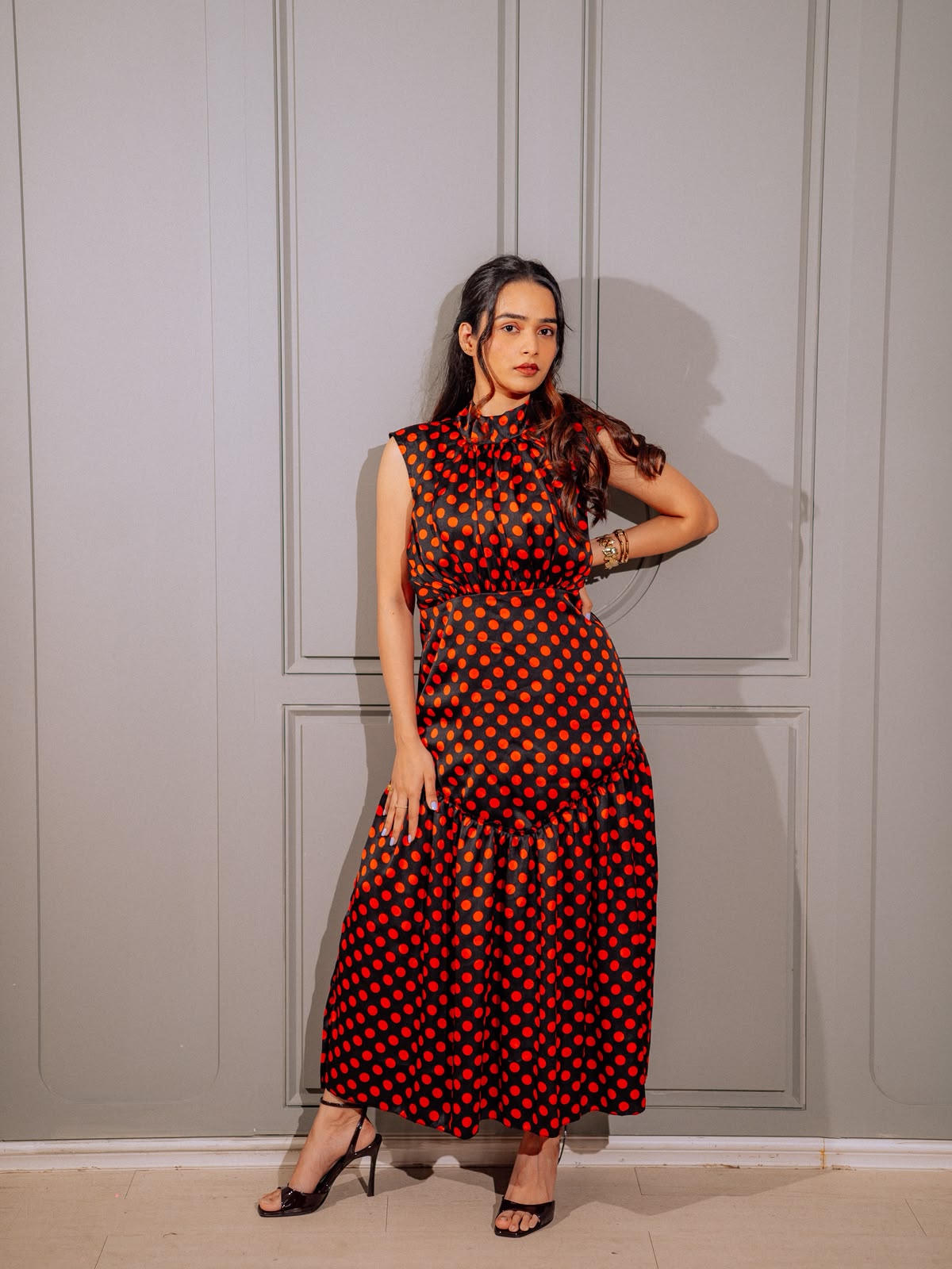 Polka dot maxi dress