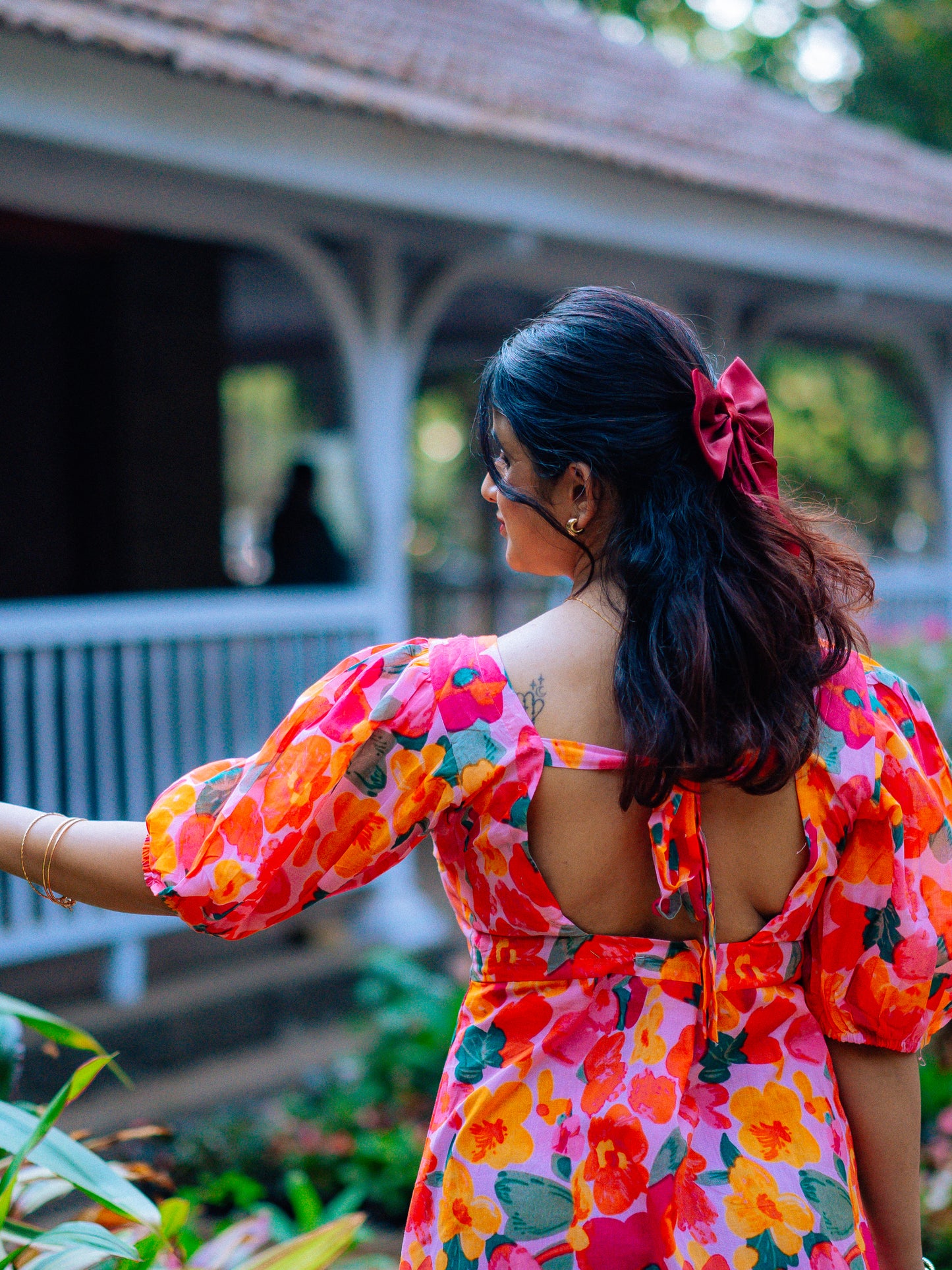 Cotton backless dress