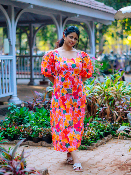 Cotton backless dress