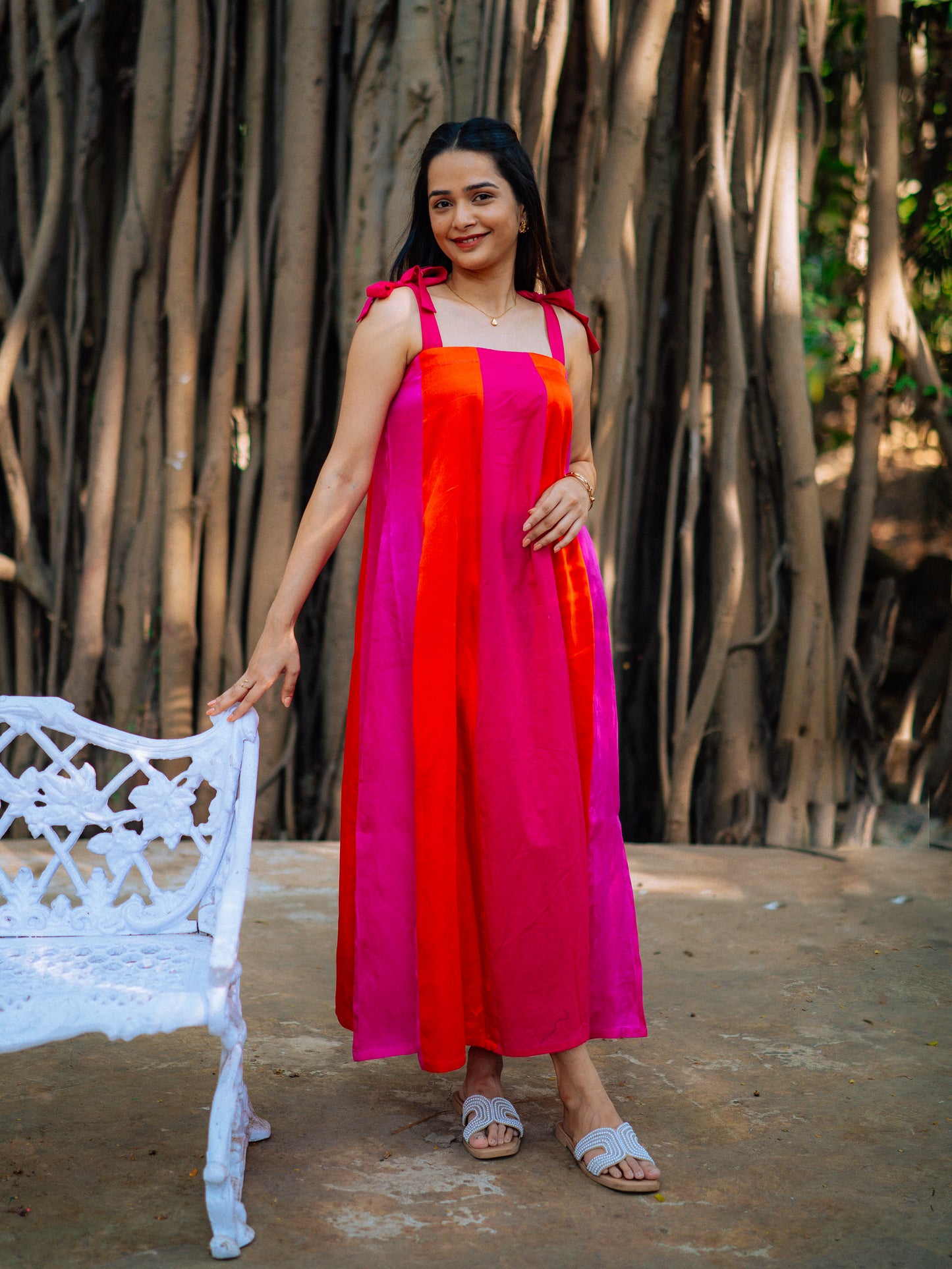 Satin maxi dress