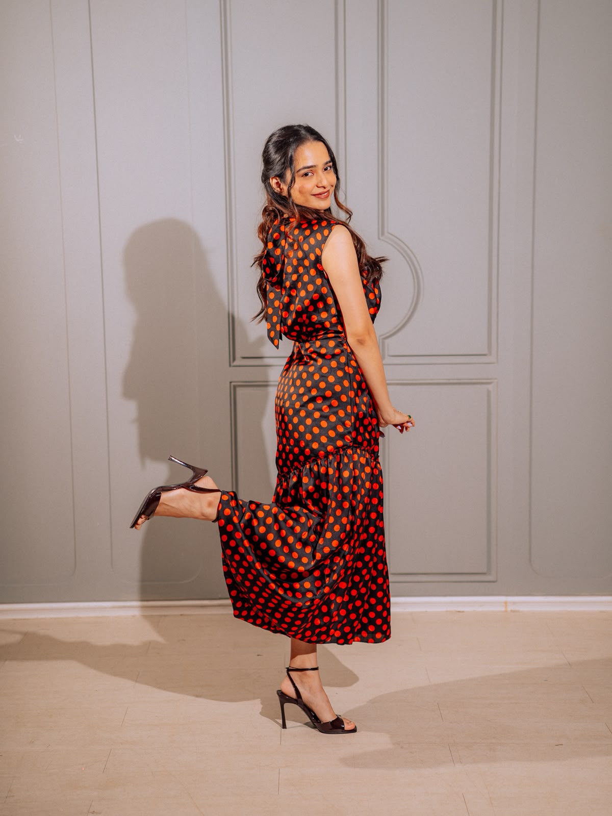 Polka dot maxi dress