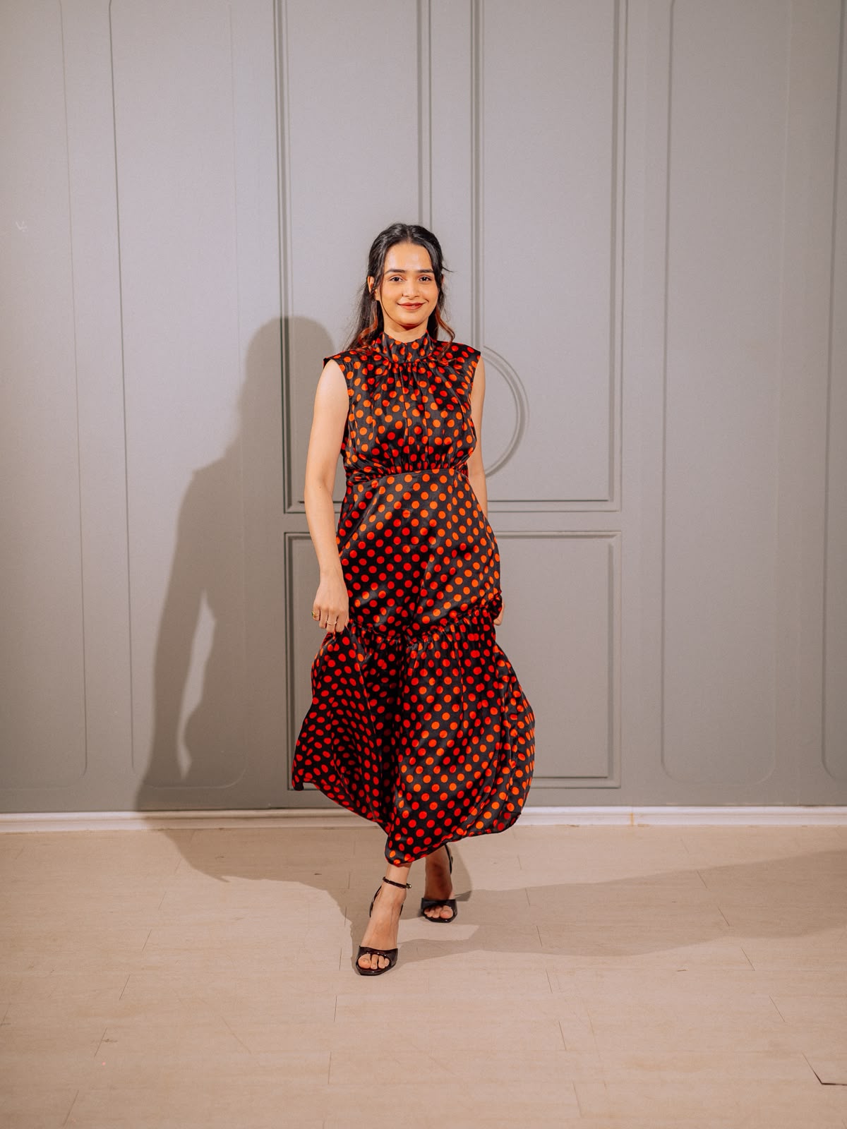 Polka dot maxi dress